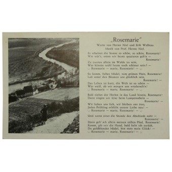 Carte postale avec chanson soldat Rosemarie. Espenlaub militaria